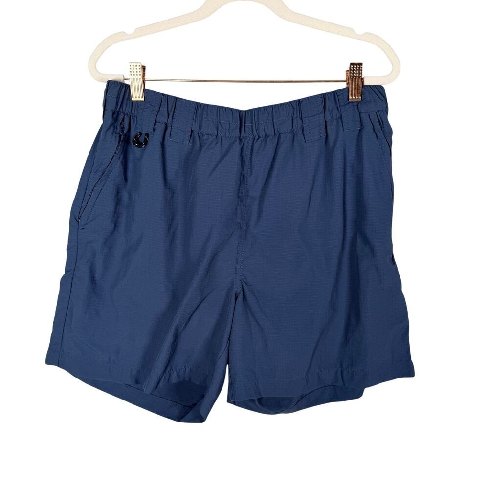 Rail Riders Shorts Mens Medium Blue‎ Ripstop Mesh Lined Brief Zip Pockets Hiking